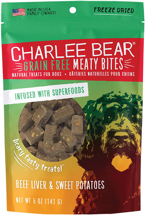 Charlee Bear Dog Meaty Bites Beef Liver & Sweet Potato 5Oz