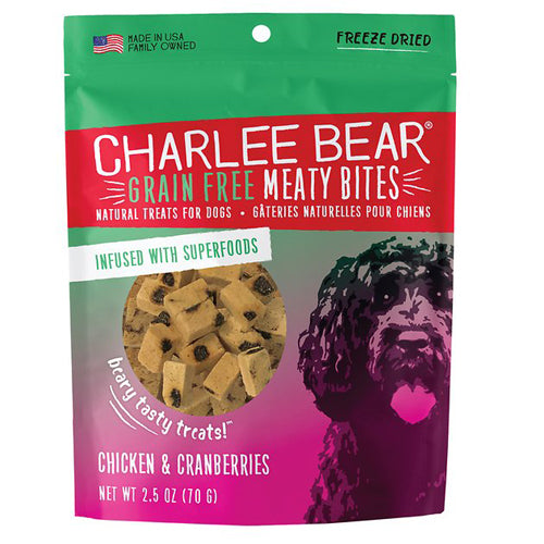 Charlee Bear Dog Meaty Bites Chicken & Cranberry 2.5Oz