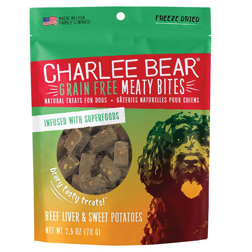 Charlee Bear Dog Meaty Bites Beef Liver & Sweet Potato 2.5Oz
