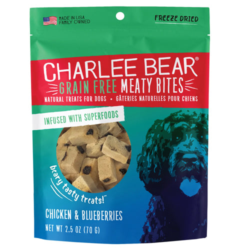 Charlee Bear Dog Meaty Bites Chicken & Blueberry 2.5Oz