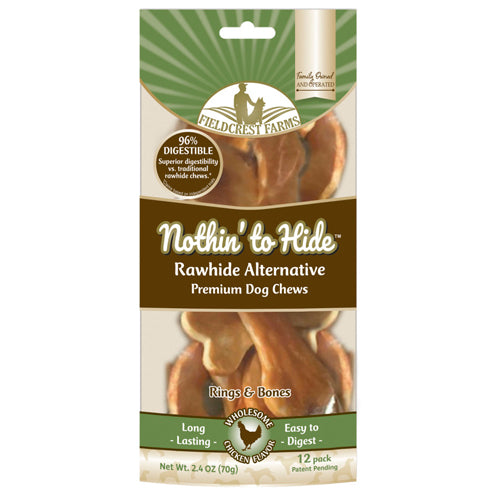 Fieldcrest Farms Nothin' to Hide Chicken Ring Bone Dog Treat 12 Pack
