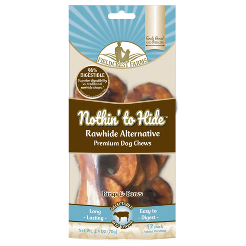 Fieldcrest Farms Nothin' to Hide Beef Ring Bone Dog Treat 12 Pack