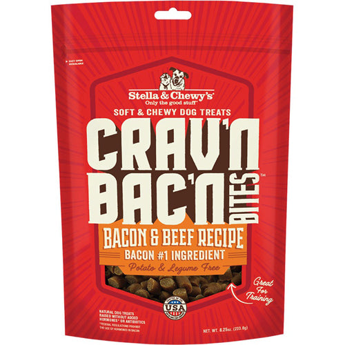 Stella & Chewys Dog Crav'N Bacon Bites Beef 8.25Oz