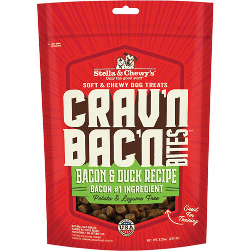 Stella & Chewys Dog Crav'N Bacon Bites Duck 8.25Oz
