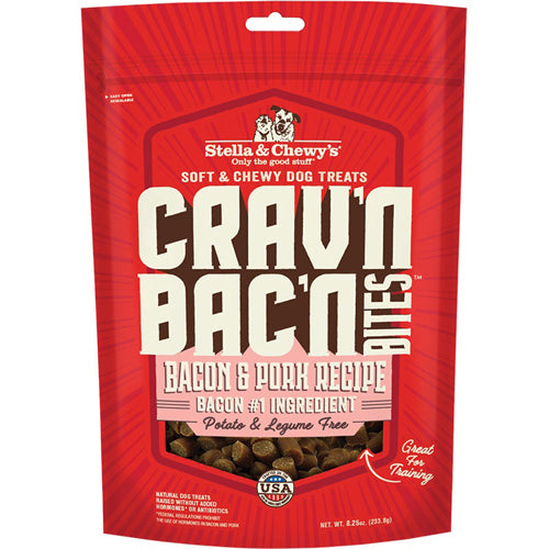 Stella & Chewys Dog Crav'N Bacon Bites Pork 8.25Oz