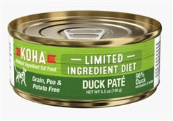 Koha Cat Limited Ingredient Pat?? Grain Free Duck 5.5oz. (Case of 24)