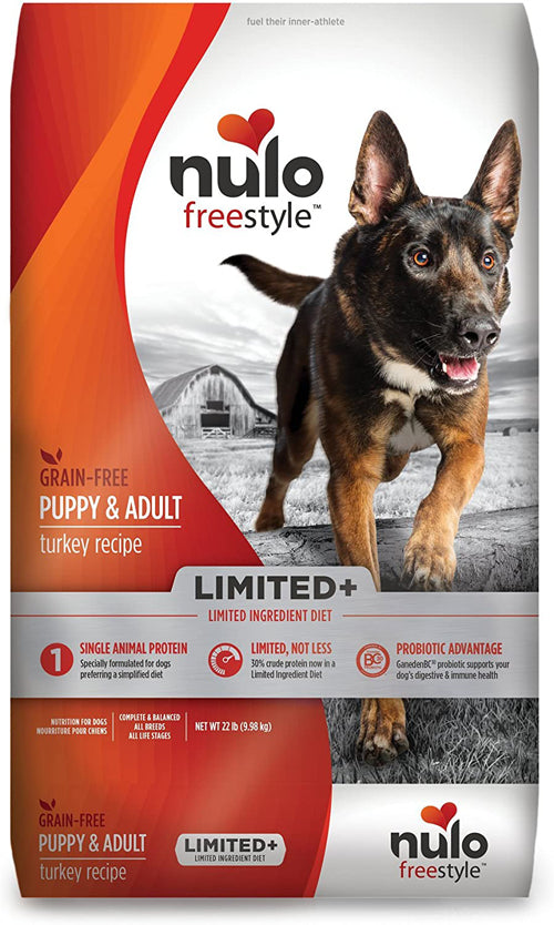 Nulo FreeStyle Limited+ Grain Free Turkey Dry Dog Food 22 lb