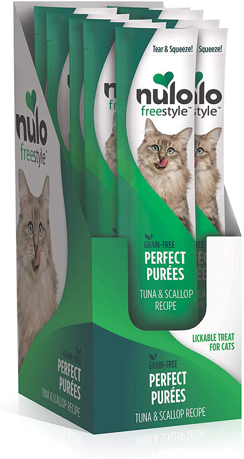 Nulo Perfect Purees Grain-Free Tuna & Scallop Recipe Food Topper 0.5 oz 48 Pack