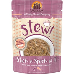 Weruva Cat Stew! Stick a Spork in It Duck & Salmon Dinner in Gravy 3oz. Pouch (Case Of 12)