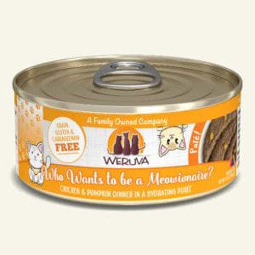 Weruva Cat Pate Who wants to be a Meowionaire Chicken & Pumpkin Dinner 5.5oz. (Case Of 8)