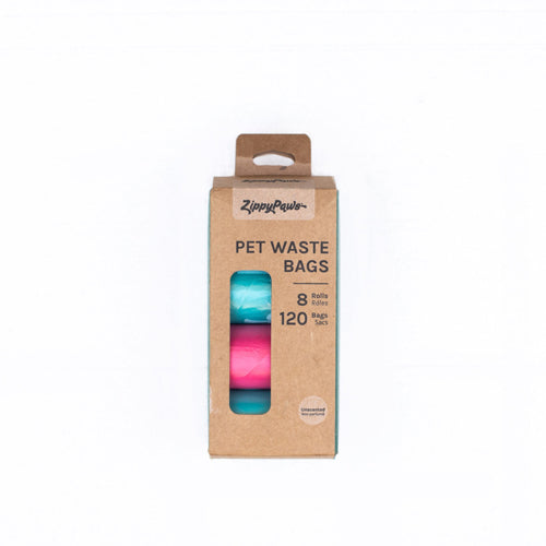 ZippyPaws Pick Up Bags Pink/Green Roll 1ea/120 ct
