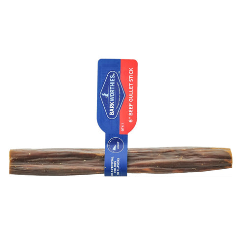 BARKWORTHIES DOG BEEF GULLET STICK 6IN MINI CASE (Case of 75)