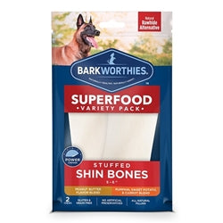 Barkworthies Dog Shin Bone Stuffed 5-6 Inch Variety Pk