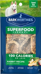 Barkworthies Rabbit Jerky Recipe With Apple and Kale Blend 2-Pk.-Flow Pack Sold As Whole Case Of 20