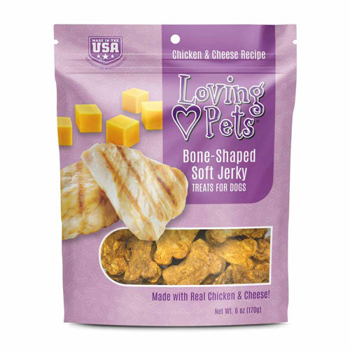 Loving Pets BoneShaped Soft Jerky Dog Treat Chicken Cheese, 1ea/6 oz