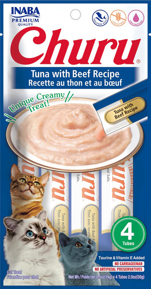 Inaba Cat Churu Puree Tuna Beef 2Oz/6Ct