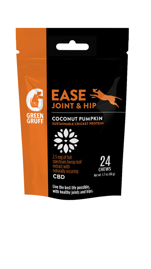 Green Gruff Ease Joint Hip PLUS CBD Dog Supplements 1ea/24 ct