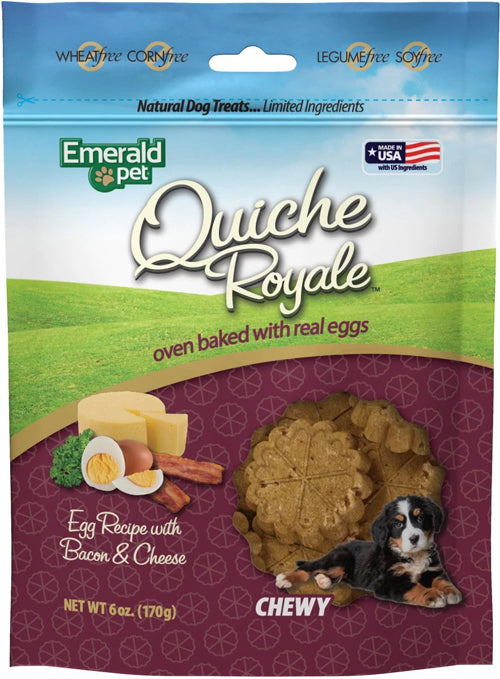 Emerald Pet Quiche Royale Chewy Dog Treat Bacon Cheese, 1ea/6 oz