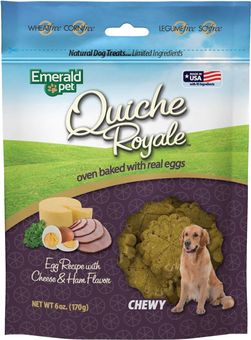 Emerald Pet Quiche Royale Chewy Dog Treat Ham Cheese, 1ea/6 oz