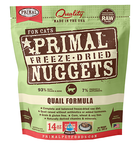 Primal Cat Freeze Dried Nugget Quail 14 Oz.