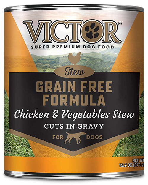 Victor Super Premium Dog Food Grain Free Chicken & Vegetable in gravy-Canine Dog Food 13.2 oz