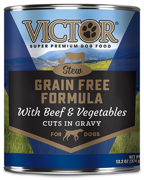 Victor Super Premium Dog Food Grain Free Beef & Vegetable in gravy-Canine Dog Food 13.2 oz
