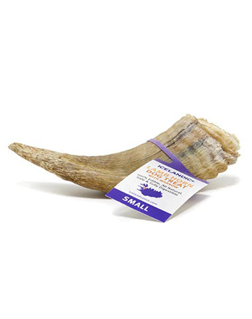 ICELANDIC DOG LAMB HORN WITH MARROW BULK 72 COUNT