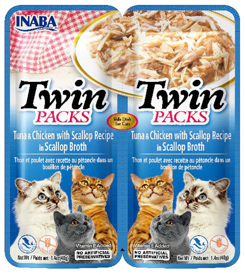 Inaba Cat Twin Pk Tuna Chkn Scallop Broth 6Ct/2.08Oz