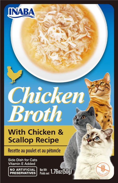 Inaba Cat Broth Chicken Scallop 6Ct/1.76Oz