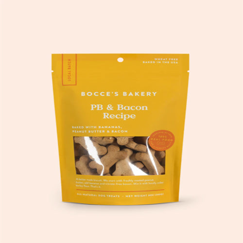 Bocces Bakery Dog Peanut Butter Bacon Biscuits 8Oz.