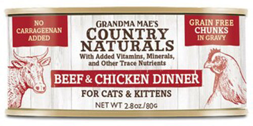Grandma Mae's Country Naturals Grain Free Beef & Chicken Dinner 2.8oz. (Case of 24)