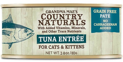 Grandma Mae's Country Naturals Grain Free Tuna Pates Cat & Kitten Wet Food 2.8 oz 24 Pack