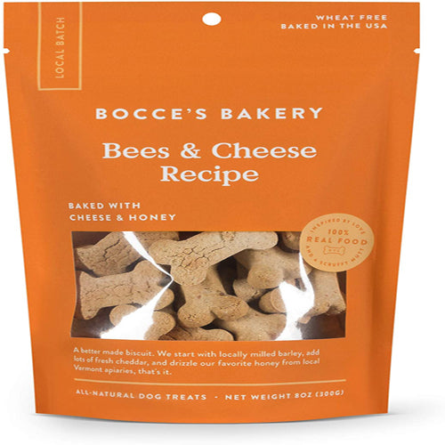 Bocces Bakery Dog Biscuits Bees Cheeze 8Oz