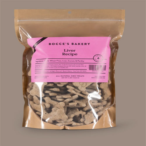 Bocces Bakery Dog Biscuit Whole Wheat Liver 3Lb