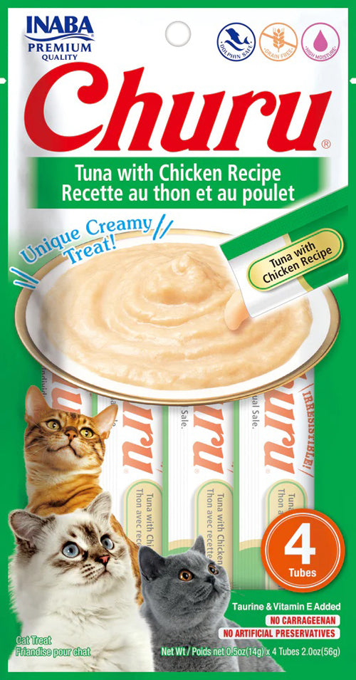 Inaba Cat Churu Puree Tuna Chkn0.52Oz/6Ct