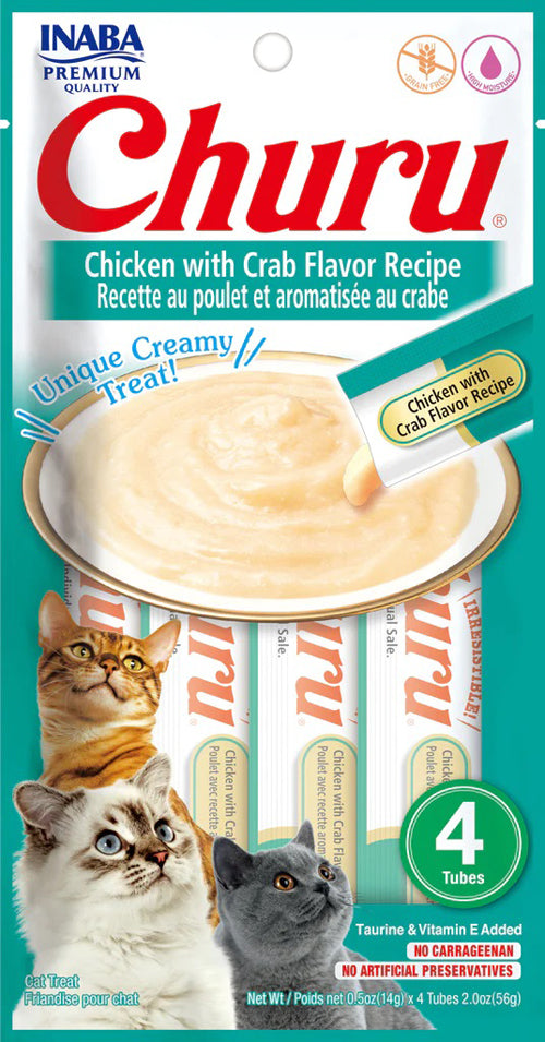 Inaba Cat Churu Puree Chkn Crab 0.52Oz/6Ct