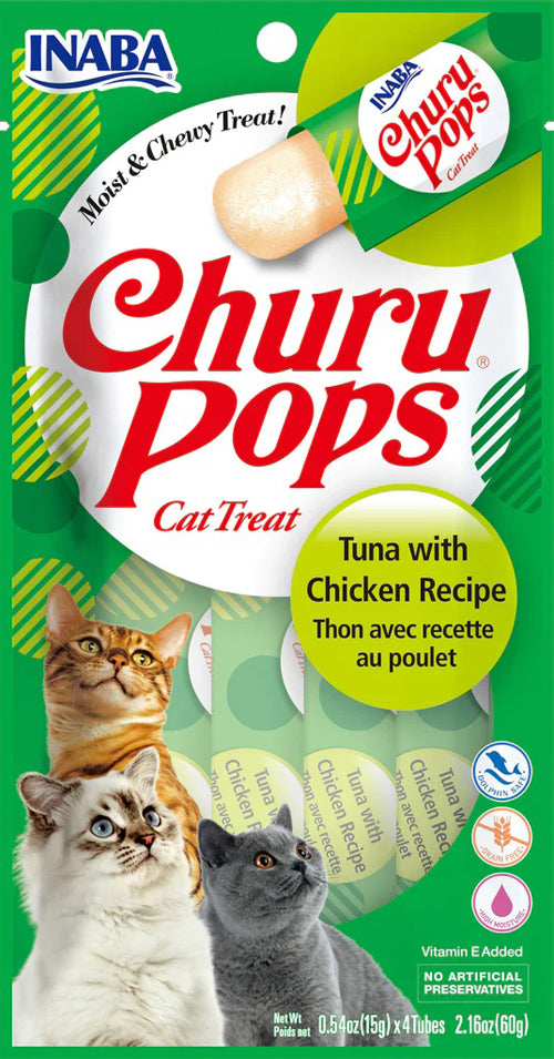 Inaba Cat Churu Pop Tuna Chickn6Ct/2.16Oz