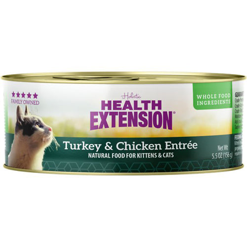 Health Extension Turkey & Chicken Entrée Cat Food 5.5oz (Case of 24)