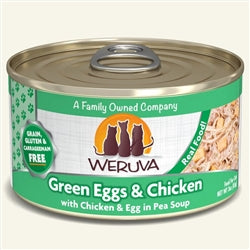 Weruva Cat Green Eggs & Chicken with Chicken & Egg in Pea Soup 3oz. Case Of 24
