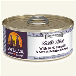 Weruva Dog Steak Frites with Beef, Pumpkin & Sweet Potato in Gravy 5.5oz. Case Of 24
