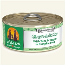 Weruva Dog Cirque De La Mer with Tuna & Veggies in Pumpkin Soup 5.5oz. Case Of 24