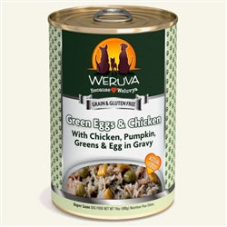 Weruva Dog Green Eggs & Chicken with Chicken, Pumpkin, Greens & Egg in Gravy 14oz. Case Of 12