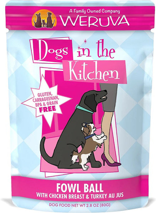 Dogs In The Kitchen Dog Fowl Ball 2.8oz. Pouch (Case Of 12)