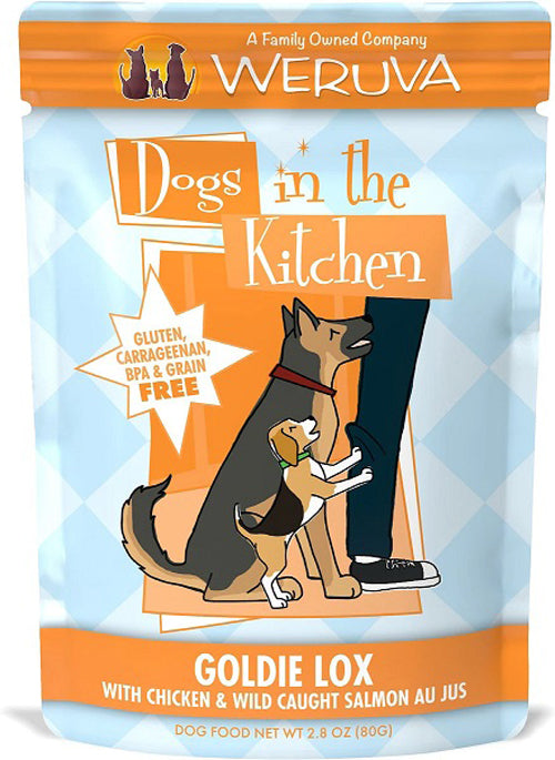 Dogs In The Kitchen Dog Goldie Lox with Chicken & Wild-Caught Salmon Au Jus 2.8oz. Pouch (Case Of 12)