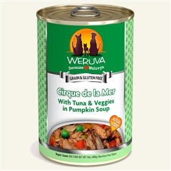 Weruva Dog Cirque De La Mer with Tuna & Veggies in Pumpkin Soup 14oz. Case Of 12