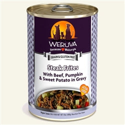 Weruva Dog Steak Frites with Beef, Pumpkin & Sweet Potato in Gravy 14oz. Case Of 12