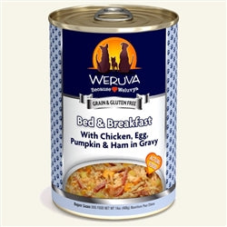 Weruva Dog Bed & Breakfast with Chicken, Egg, Pumpkin & Ham in Gravy 14oz. Case Of 12