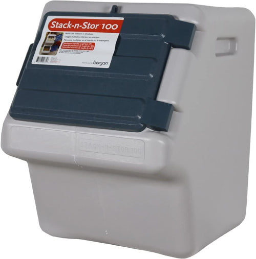 Bergan Stack-N-Stor Pet Food Storage Beige, Navy Large