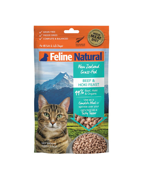 Feline Natural Cat Freeze-Dried Beef & Hoki Topper 3.5Oz