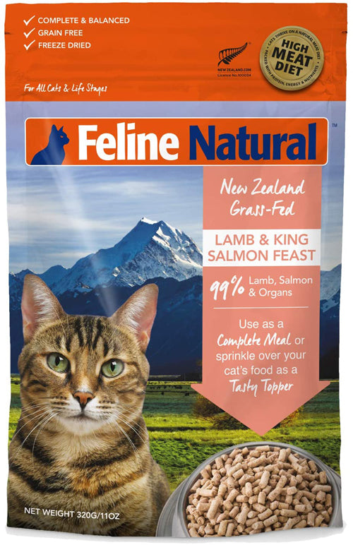 Feline Natural Cat Grain Free Lamb Salmon 3 Oz Pouch 12 Pieces